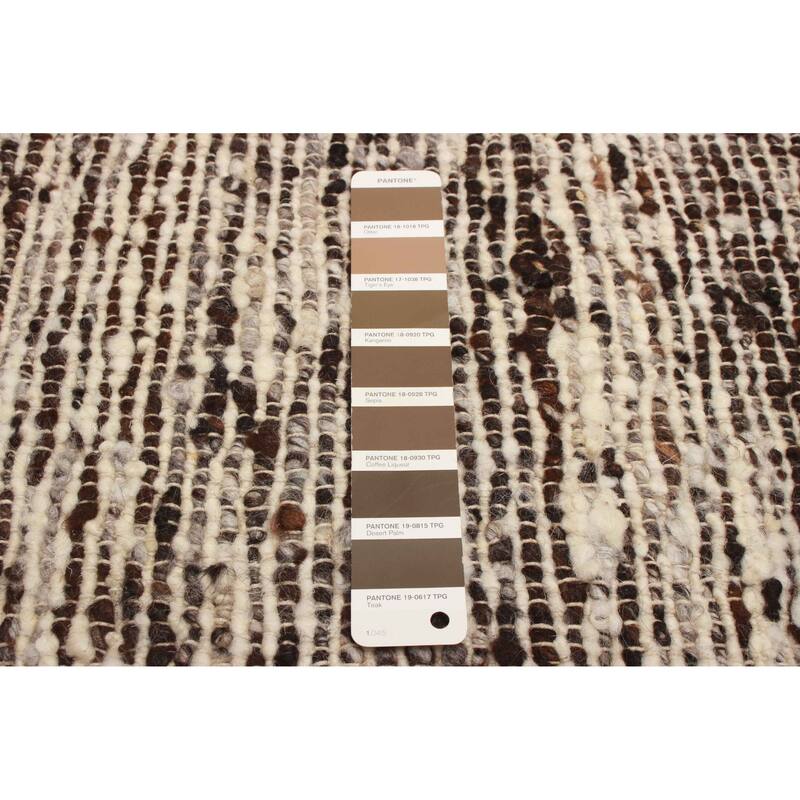 ECARPETGALLERY Braid weave Sienna Brown Wool Rug - 5'1 x 8'1