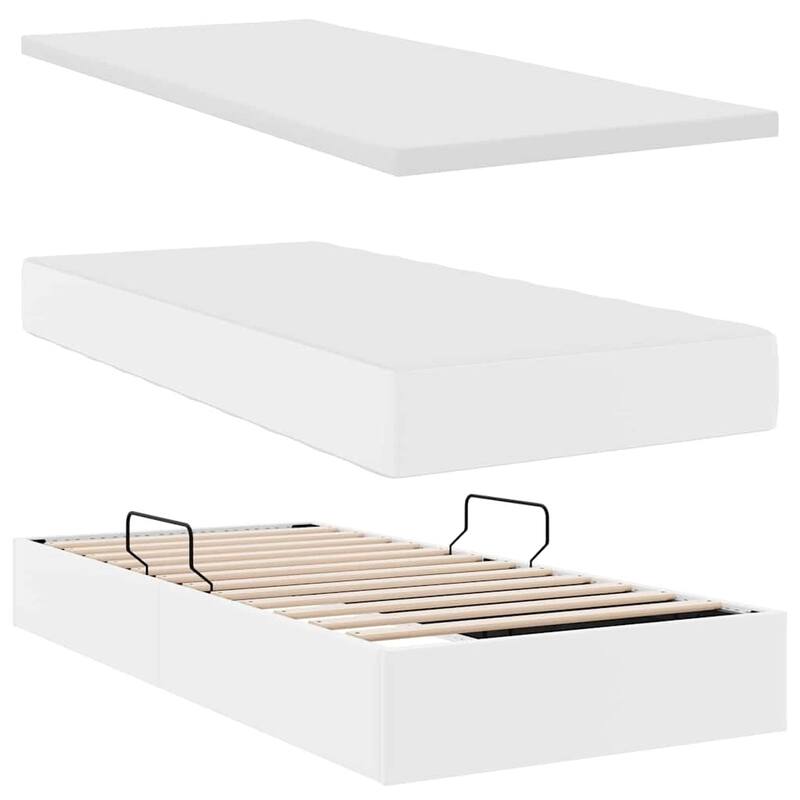 vidaXL Storage Bed with Mattress in Faux Leather