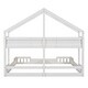 preview thumbnail 4 of 22, Full and Twin Size L-Shaped Metal Bunk Bed with Slide and Short Ladder, White, 4 Beds in 1 for Family or Guests
