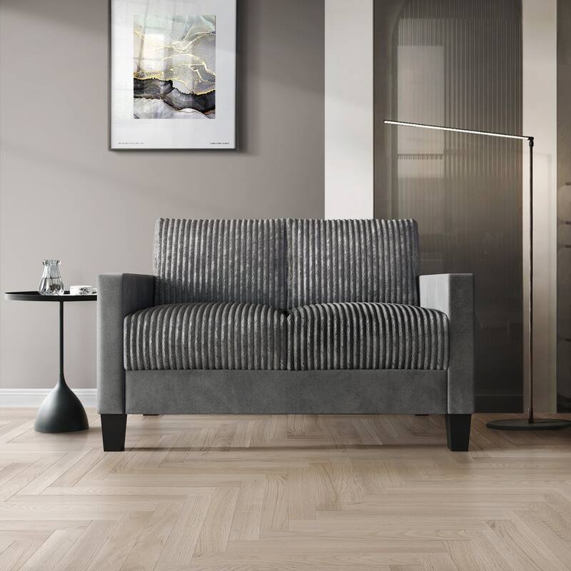 CraftPorch Corduroy Mid-Century Modern Velvet Upholstered 2-Piece Living Room Set