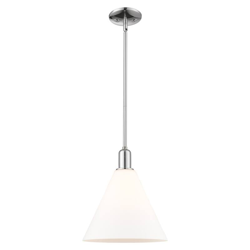 Innovations Lighting Endless Possibilities Arcadia - Berkshire Glass - 1 Light 12" Stem Hung Mini Pendant - Polished Chrome/Matte White