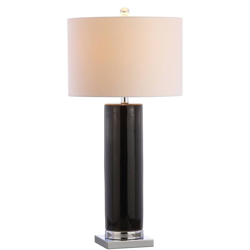 Juliana 31.5" Ceramic LED Table Lamp, White/Chrome by JONATHAN Y