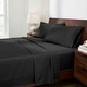 preview thumbnail 27 of 29, Blue Nile Mills Egyptian Cotton 1450 Thread Count Eco-Friendly Solid Sheet Set Black - Full