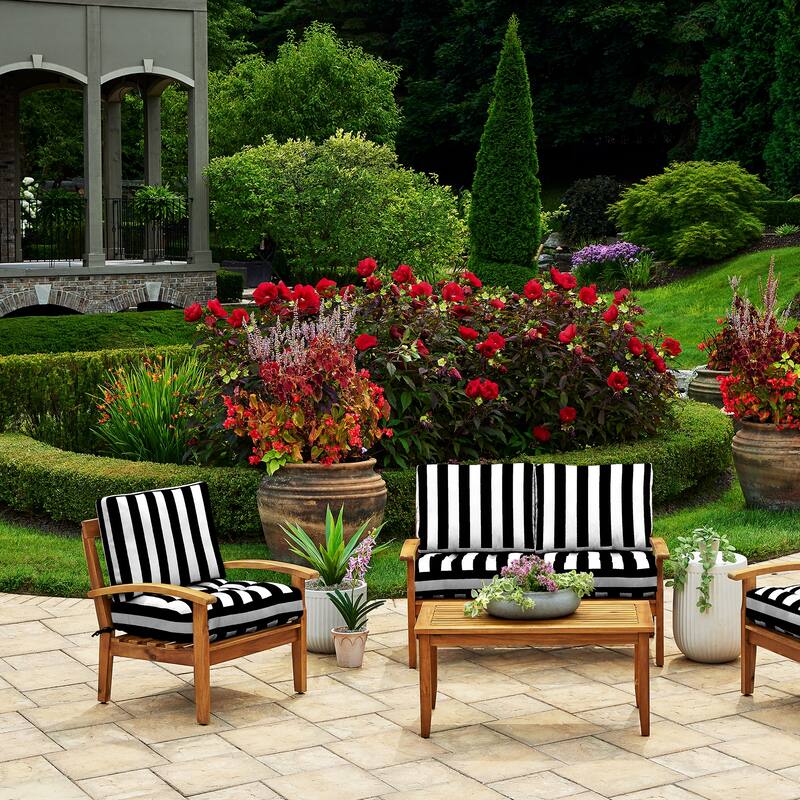 ARDEN Outdoor Plush Modern Tufted Blowfill Deep Seat Set, 24 x 24