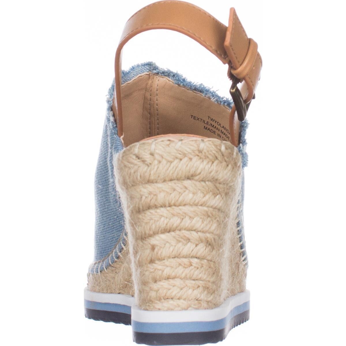 Shop Tommy Hilfiger Yolanda Wedge Espadrille Sandals Light Blue