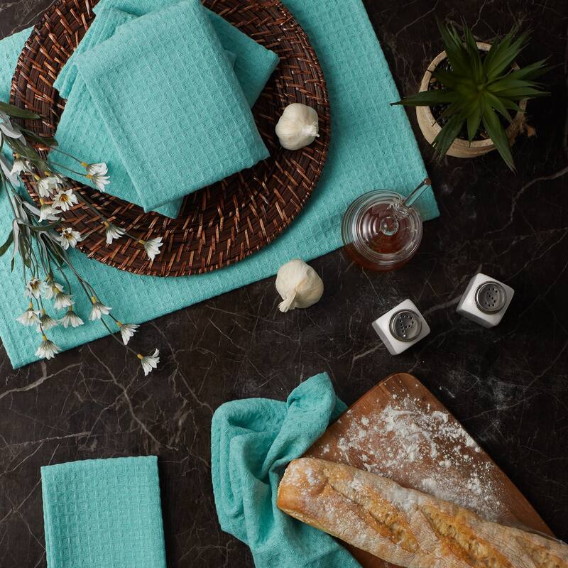 DII Black Recycled Cotton Waffle Dishtowel (Set of 6)