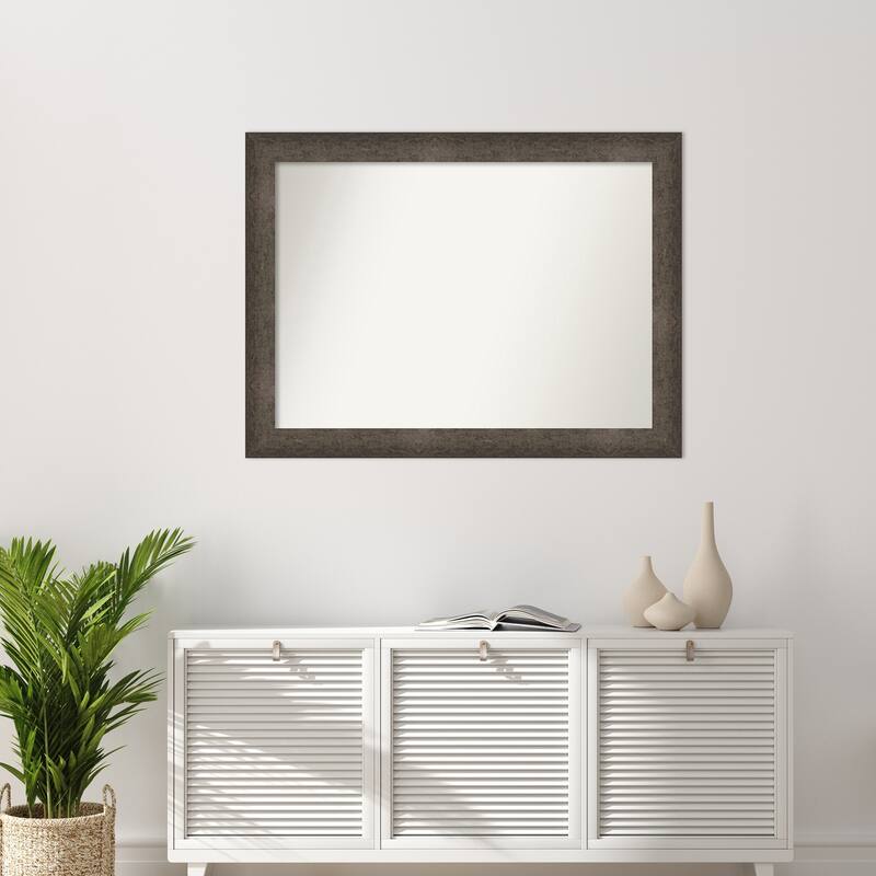 Dappled Non-Beveled Wood Framed Wall Mirror