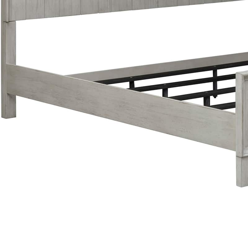 Farmhouse Reimagined Antique White with Chestnut King Poster Bed