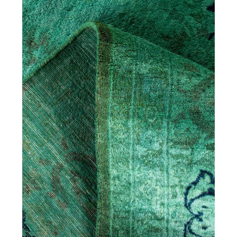 Overdyed One-of-a-Kind Hand-Knotted Area Rug - Green - 6' 2" x 8' 10"