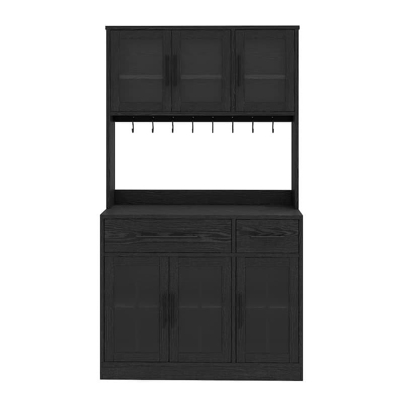 Moasis 71 Inch Tall Pantry Cabinet with Power Strip and Drawers for Kitchen Storage Organizer