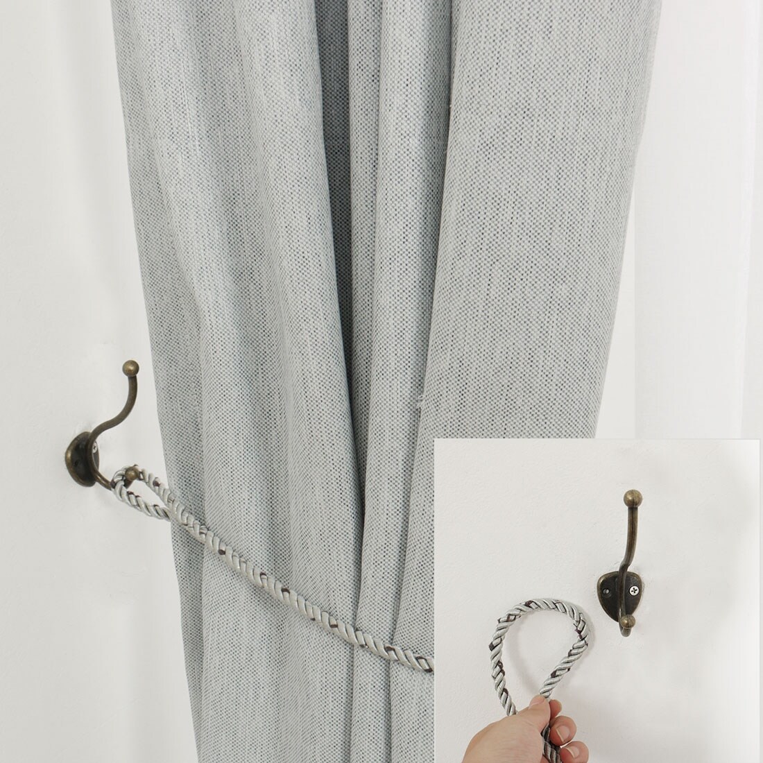 Shop Double Curtain Tieback Hooks Zinc Alloy Tassel Drapery