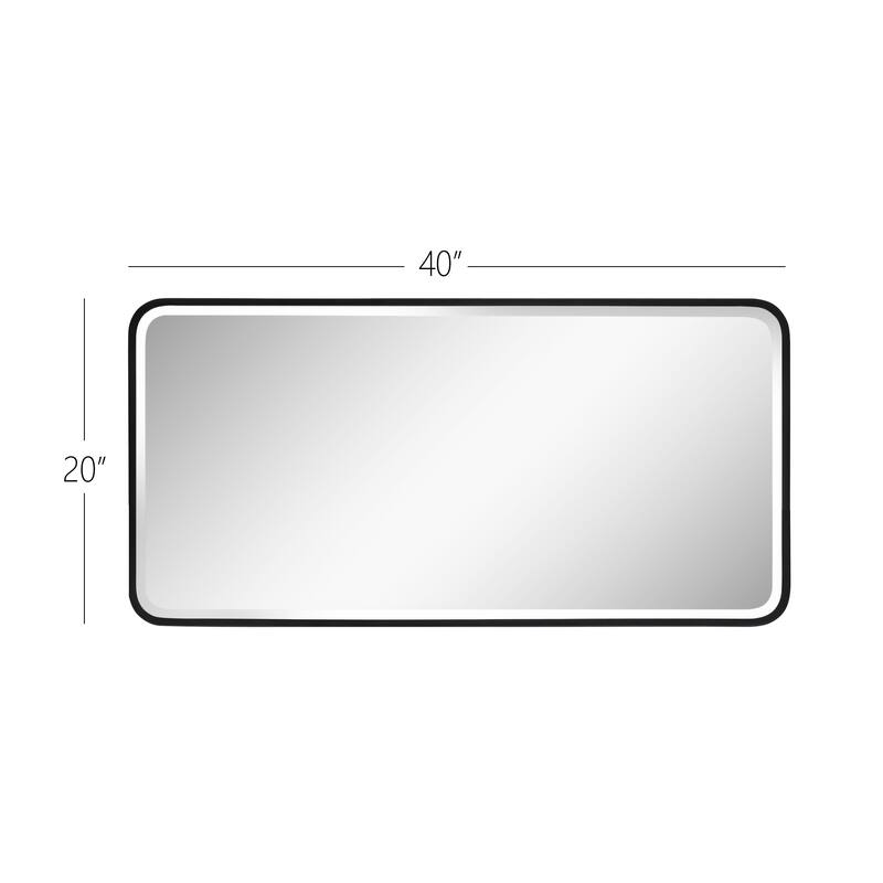 Aluminum Frame Beveled Glass Bathroom Wall Mirror with Round Corner