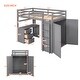 preview thumbnail 49 of 82, Solid Wood Loft Bed with Desk, Drawers, Shelves & Wardrobe