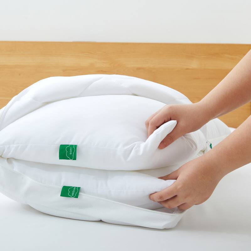 2 Pack 3 in 1 Cooling Adjustable Bed Pillow, Adjust Height Soft Firm Pillow for Back, Stomach or Side Sleepers