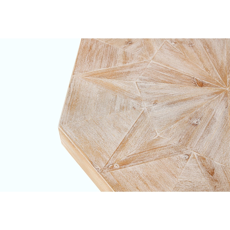 30-Inch Wood Octagonal Vintage Patchwork Coffee Table