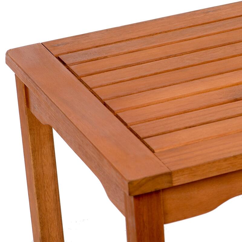 Amazonia Patio Side Table Eucalyptus Wood Square Outdoor Accent Table 19-in - Kingsbury