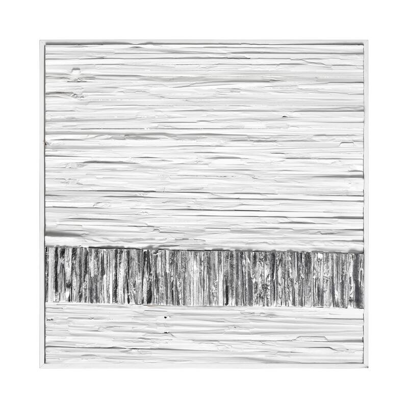 Elk Home Stripe Wood White Wood 23.5 Inch Wide Wall Art