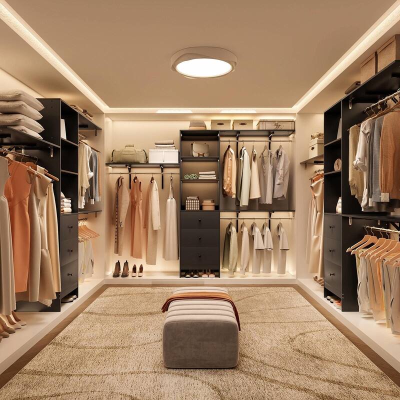 High-Capacity Closet Organizer Wardrobe Rack with Drawers, Shelves & Expandable Hanging Rods (Fits 6-9 ft Spaces)