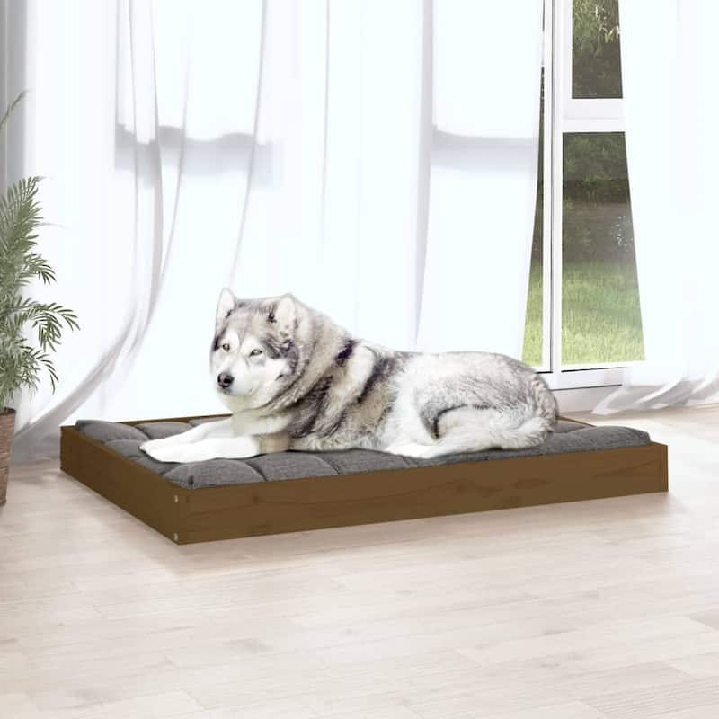 vidaXL Dog Bed 40"x29.1"x3.5" Solid Wood Pine - 40" x 29.1" x 3.5"