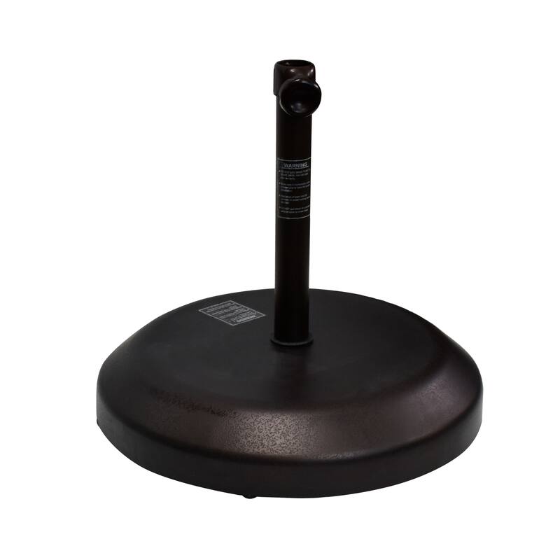 California Umbrella 75LBS Weighted Concrete Umbrella Base with wheels and Steel Cover, Black