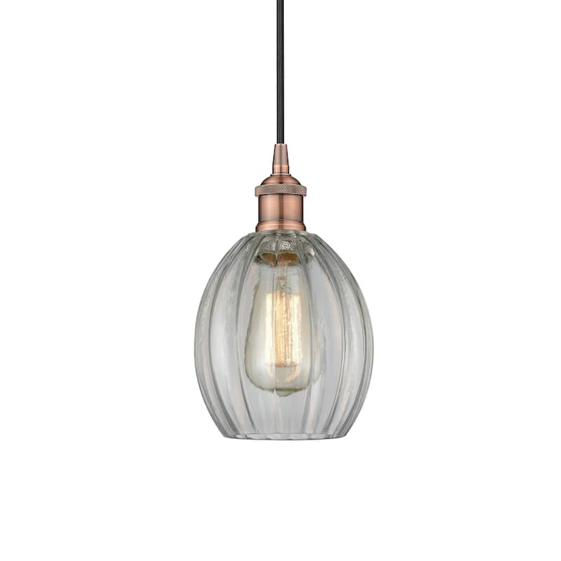 Innovations Lighting 616-1P-11-6 Eaton Pendant Eaton 6" Wide Mini - Antique Copper / Clear