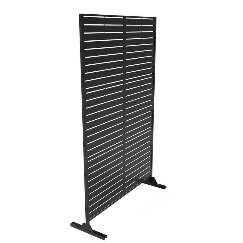 Free Standing Metal Privacy Screen Panel Decorative Outdoor Privacy Screen - 72"H x 47"W - Black-14B