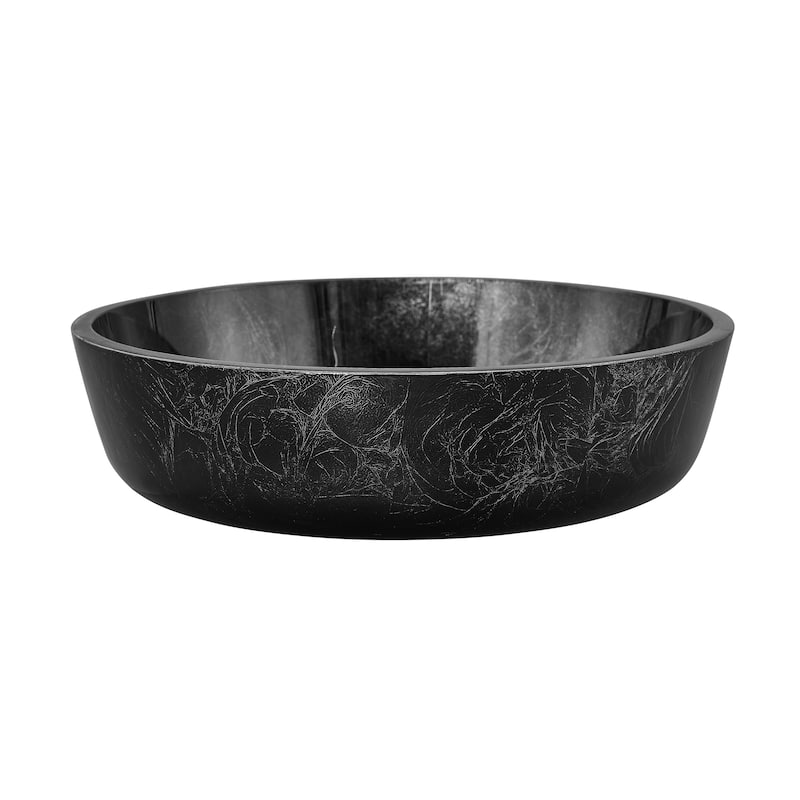 Avallon 16.5 " Round Glass Vessel Sink, Black