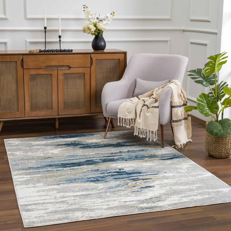 Hauteloom Liverpool Living Room, Bedroom Area Rug - Contemporary - Colorful - 5'3" x 7'