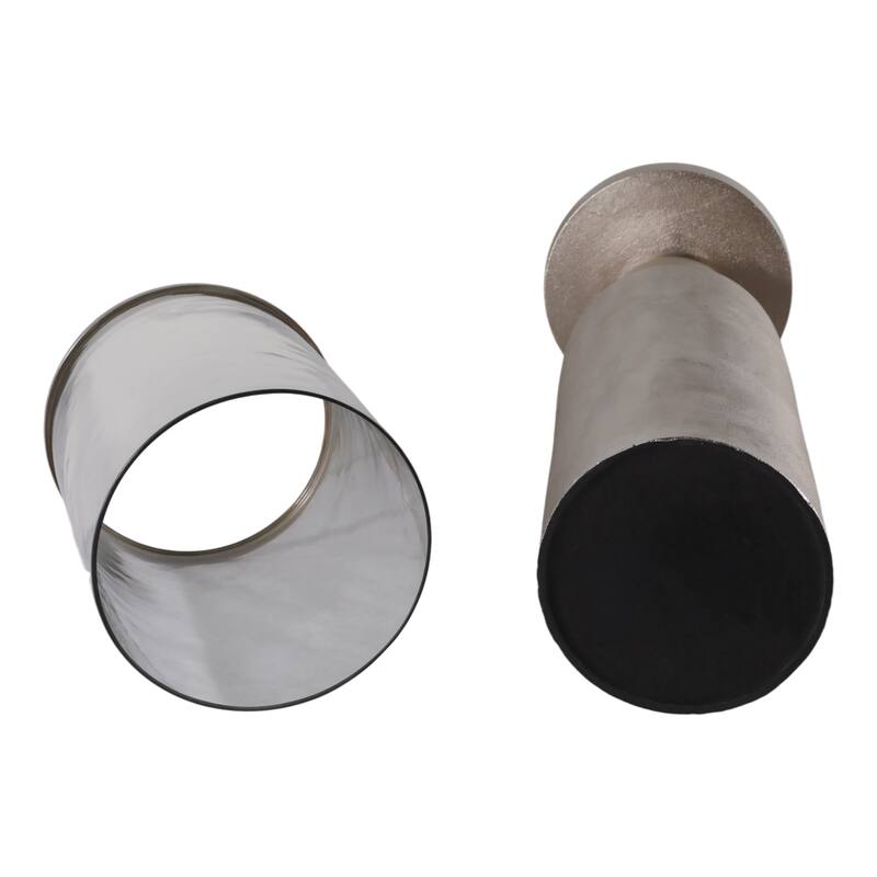 Aluminum Glass Floor Candle Holder Elegant Removable Hurricane