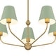 preview thumbnail 5 of 3, Xavier 5 Light Vibrant Gold + Green Chandelier