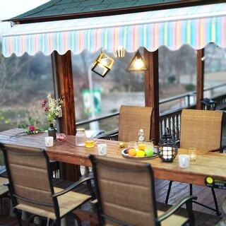 PHI VILLA Outdoor Patio Swivel Bar Stools (Set of 4)