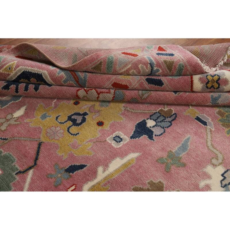 Transtional Oushak Style Area Rug Handmade Wool Carpet - 9'0"x 11'10"