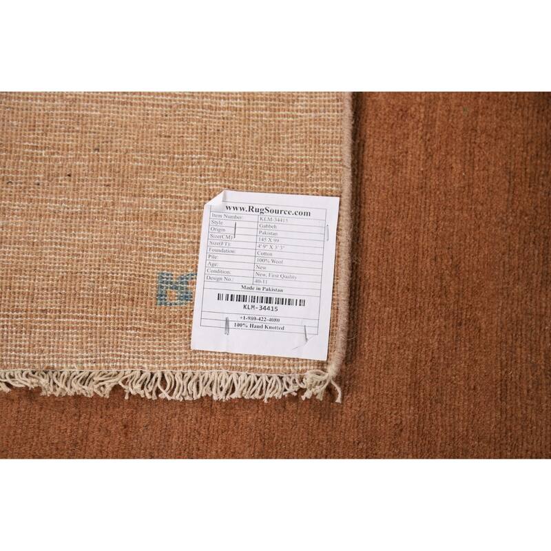 Modern Gabbeh Oriental Foyer Rug Contemporary Handmade Wool Carpet - 3'3"x 4'9"