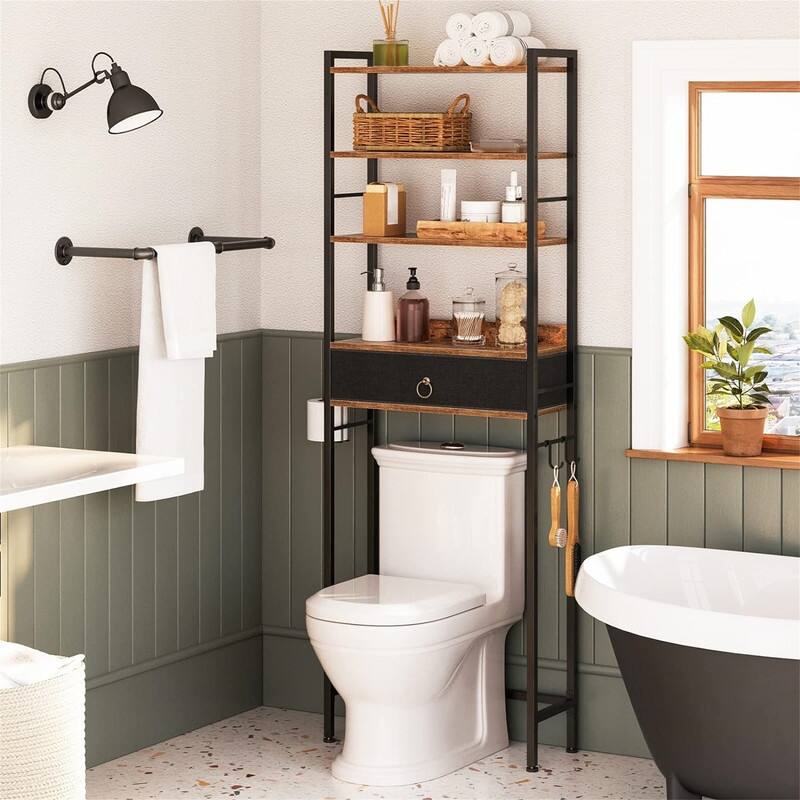 Over The Toilet Storage - 9.4"D x 25.2"W x 68.9"H