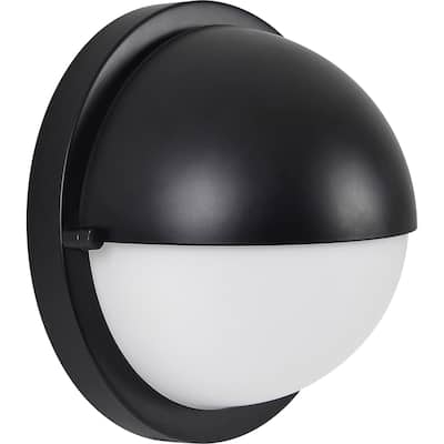 Wall Sconce with Globe Shade - 7.75" - Black and White