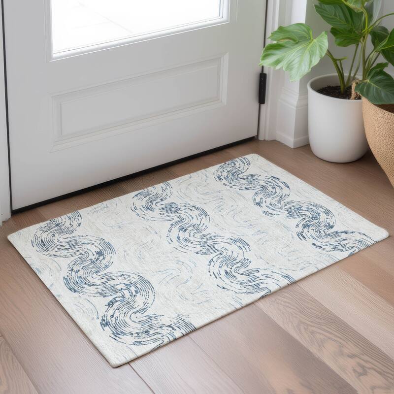 Machine Washable Indoor/ Outdoor Modern Ari Chantille Rug