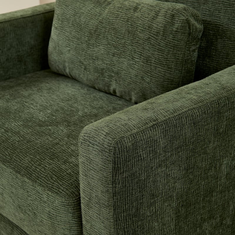 Modern Chenille Upholstered Accent Chair with Solid Wood Frame
