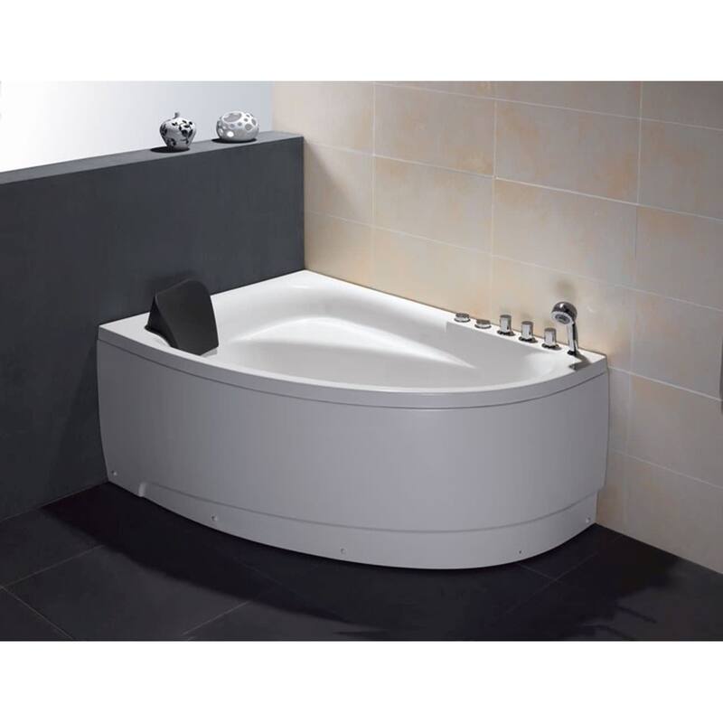 Eago 59" Acrylic Whirlpool Bathtub for Alcove Installations with