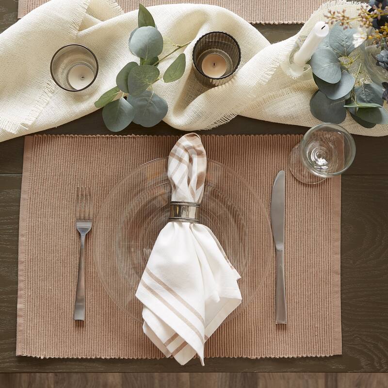 DII Barn Red Ribbed Placemat Set/6
