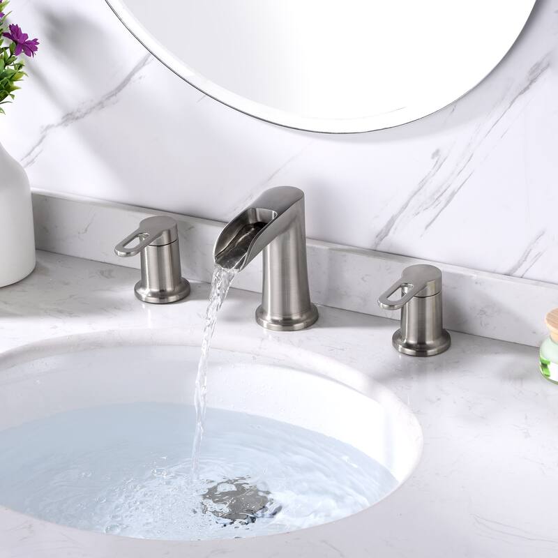 Luxier VividFall 8 in. Widespread 2-Handle Bathroom Faucet with Drain