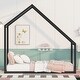 preview thumbnail 2 of 22, Twin Size Floor Bed Metal House Bed with Open Frame and Roof for Kids