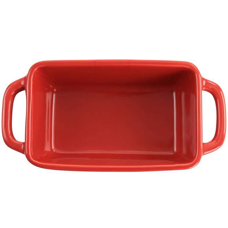 Crock Pot Appleton 6 Piece 12 Ounce Stoneware Mini Loaf Pan Baker Set in Gradient Red