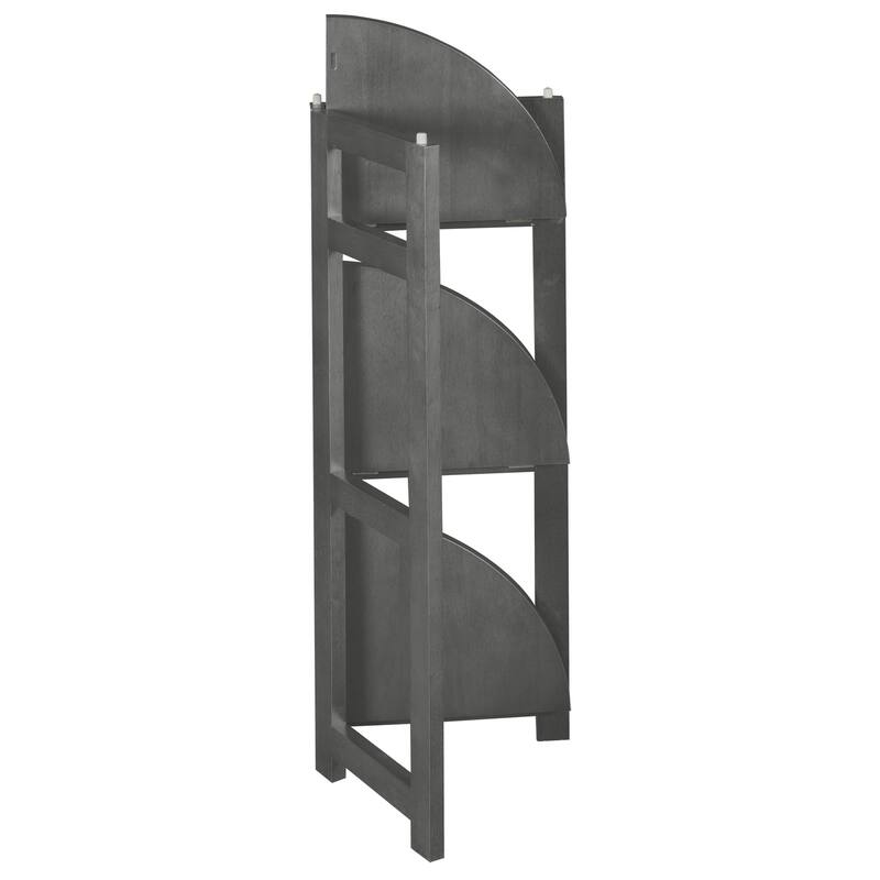 4-Shelf Corner Bookcase Cappuccino Finish Transitional Space-Saving Storage Organizer with Open Display Shelves