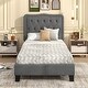 preview thumbnail 2 of 7, Twin Size Bed Frame with 46-Inch Tall Button Tufted Headboard
