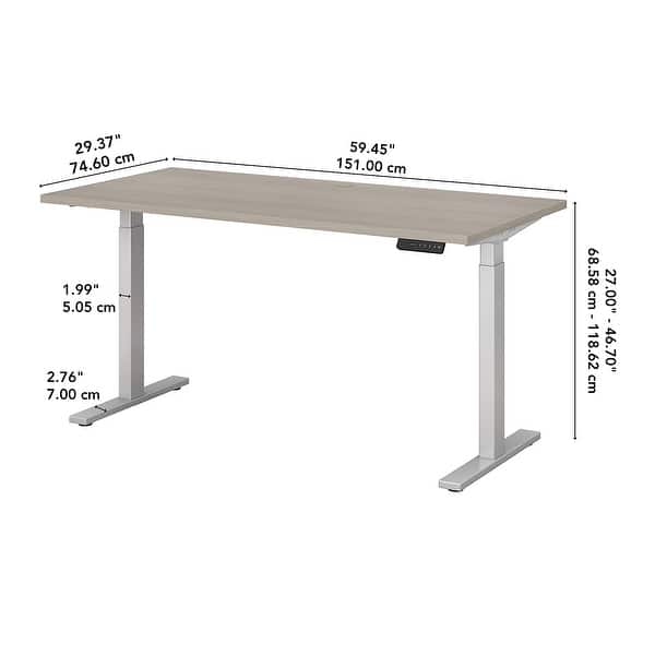 dimension image slide 18 of 22, Bush Business Furniture Move 60 Series 60x30 Adjustable Standing Desk