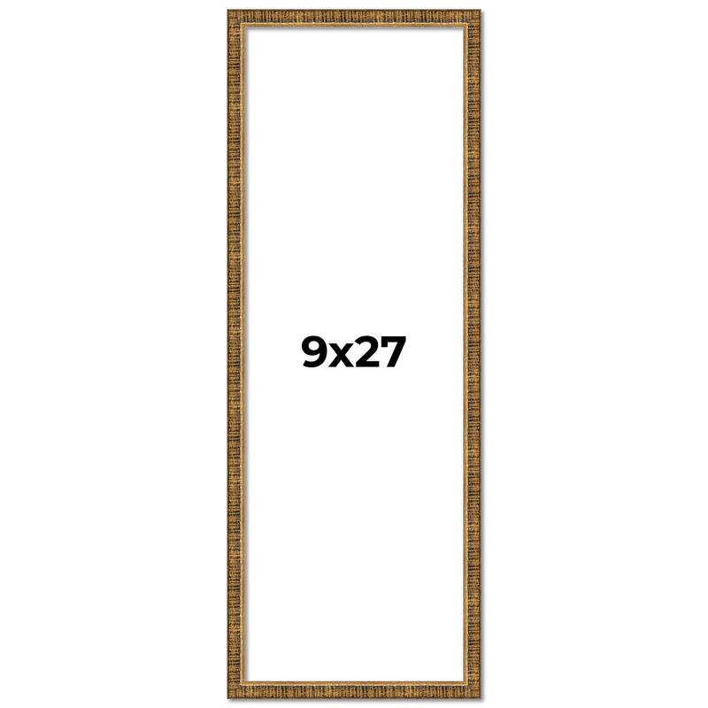 9x27 Frame Gold Solid Wood Picture Frame - Complete Modern Photo Frame