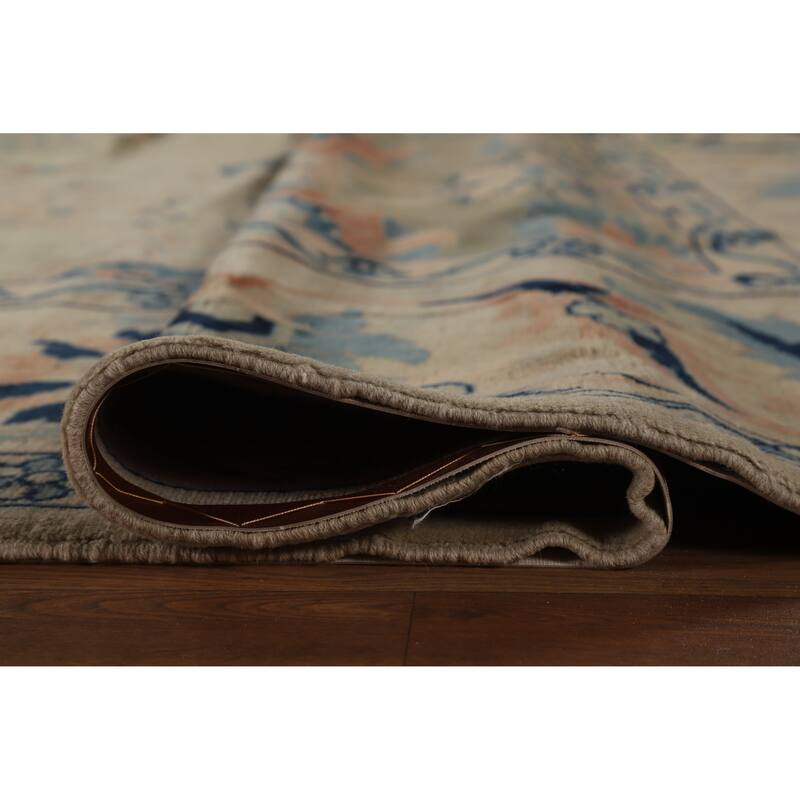 Hand Knotted Oriental 100% Wool Carpet Traditional All-Over Beige & Ivories Mahal Area Rug - 16' 6'' X 13' 0''