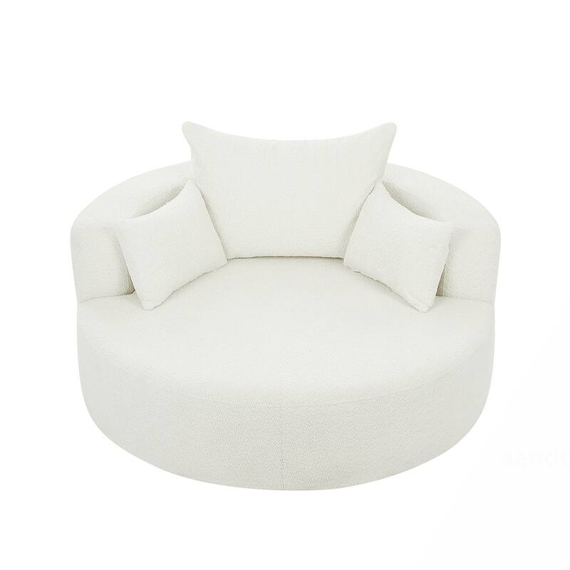 Swivel Barrel Chair with 3 Pillows