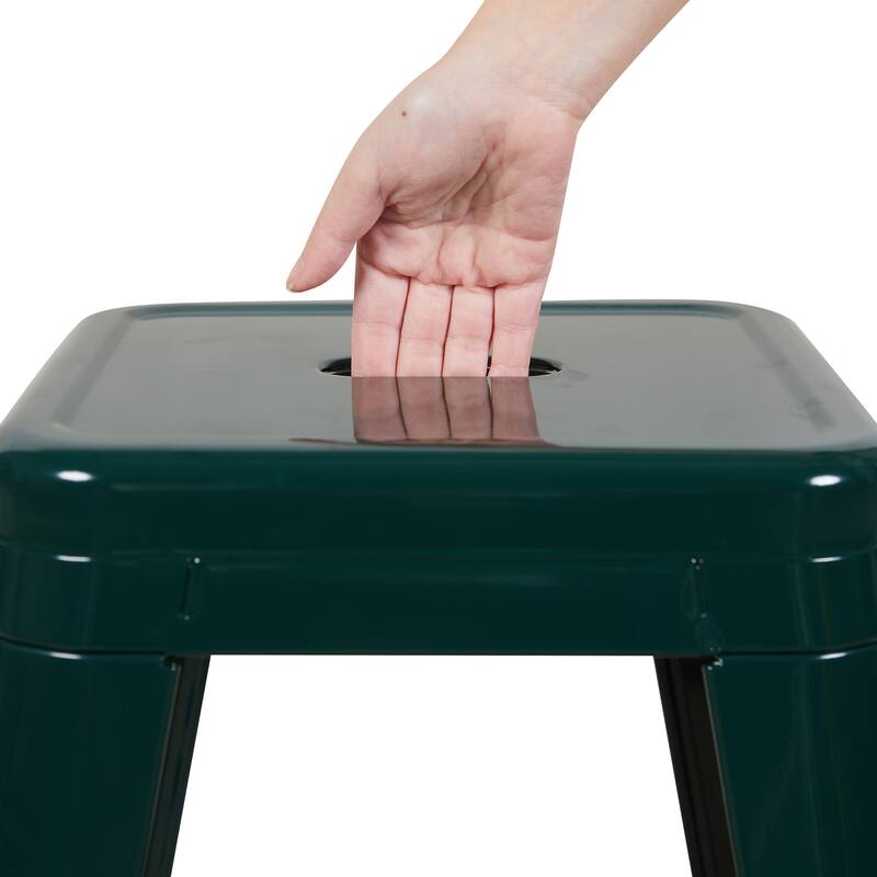 AC Pacific 30 Inch Industrial Stackable Metal BarStools Set of 2