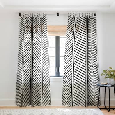 1-piece Sheer Organic Chevron Inkwell Made-to-Order Curtain Panel